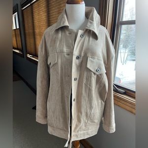 Anthropologie BB Dakota by Steve Madden “Over You” Faux Suede Jacket Coat M Tan